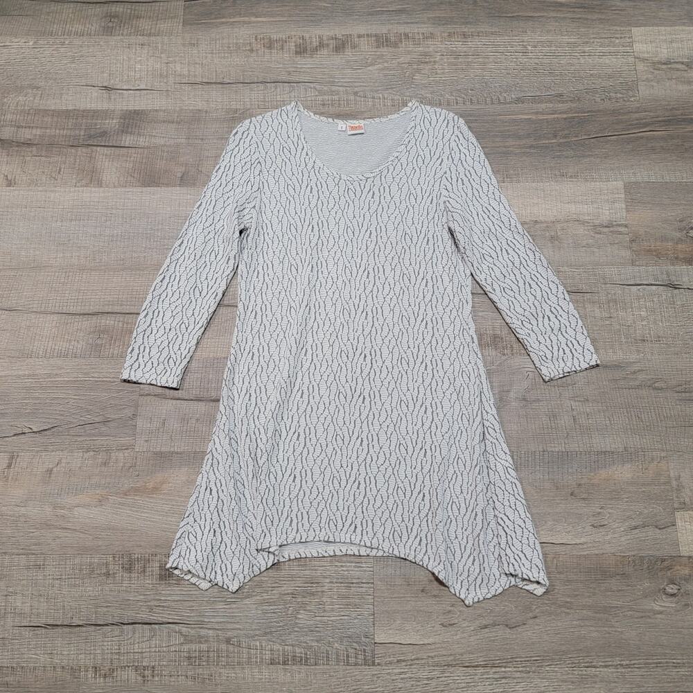 Tianello Steve Barazza Asbury Tunic Texture Crinkle Art Knit Top Size Small Boho